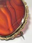 Victorian Vintage Scalloped Banded Agate Brooch