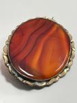 Victorian Vintage Scalloped Banded Agate Brooch