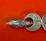 1897 Birmingham Silver Crescent Moon Brooch by P.P&Co
