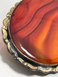 Victorian Vintage Scalloped Banded Agate Brooch