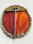 Victorian Vintage Scalloped Banded Agate Brooch
