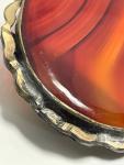 Victorian Vintage Scalloped Banded Agate Brooch