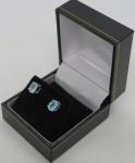 Art Deco 9ct White Gold Aquamarine Earrings