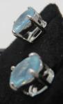 Art Deco 9ct White Gold Aquamarine Earrings
