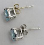 Art Deco 9ct White Gold Aquamarine Earrings