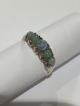 Stunning Vintage 9ct Rose Gold Opal Jade Ring
