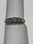 Stunning Vintage 9ct Rose Gold Opal Jade Ring