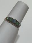 Stunning Vintage 9ct Rose Gold Opal Jade Ring