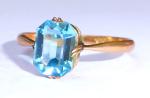 Art Deco 9ct Gold Blue Paste Stone Ring