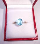 Art Deco 9ct Gold Blue Paste Stone Ring