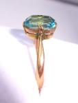 Art Deco 9ct Gold Blue Paste Stone Ring