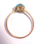 Art Deco 9ct Gold Blue Paste Stone Ring