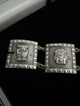 Vintage 900 Silver Aztec-Inca Motif Bracelet