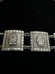 Vintage 900 Silver Aztec-Inca Motif Bracelet