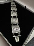 Vintage 900 Silver Aztec-Inca Motif Bracelet