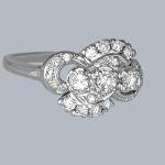 1930s Diamond Cluster Trilogy Engagement Ring