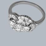 1930s Diamond Cluster Trilogy Engagement Ring