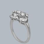1930s Diamond Cluster Trilogy Engagement Ring
