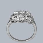 1930s Diamond Cluster Trilogy Engagement Ring