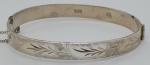 Vintage Art Deco Sterling Silver Hinged Bangle