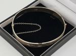 Vintage Art Deco Sterling Silver Hinged Bangle