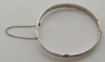 Vintage Art Deco Sterling Silver Hinged Bangle