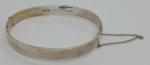 Vintage Art Deco Sterling Silver Hinged Bangle