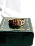 Victorian 15ct Gold Ruby Seed Pearl Gypsy Ring