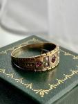 Victorian 15ct Gold Ruby Seed Pearl Gypsy Ring