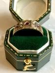 Victorian 15ct Gold Ruby Seed Pearl Gypsy Ring
