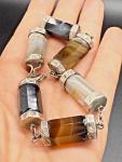 Victorian Silver Banded Agate Bracelet 22 cm