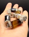 Victorian Silver Banded Agate Bracelet 22 cm