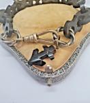 Victorian Whitby Jet Anchor Pendant Bracelet