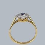 Edwardian Gold & Platinum Sapphire Diamond Daisy Ring
