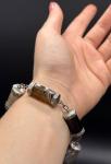 Victorian Silver Banded Agate Bracelet 22 cm