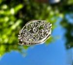 Silver Floral Antique Brooch with Hallmark