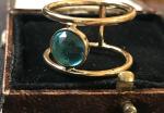 Vintage Blue Gemstone Ring in Gold Plate