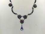 Rainbow Iris Glass Stone Collar Chain Necklace