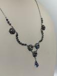 Rainbow Iris Glass Stone Collar Chain Necklace