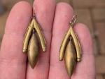 19th Century Victorian Etruscan Revival Gilt Earrings