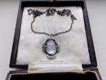 Victorian Lady Silver Cameo Pendant Necklace