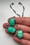 Turquoise Stone Antique Necklace with Seed Pearls