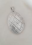 Vintage Oval Silver Photo Locket with Floral Design