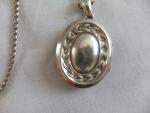 Edwardian Silver Embossed Locket with Chain