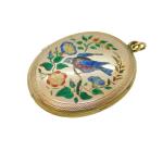 Victorian 9ct Gold Enamel Swallow Locket c1880
