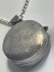 Victorian Sterling Silver Round Locket Necklace