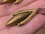 19th Century Victorian Etruscan Revival Gilt Earrings
