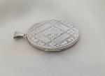 Vintage Oval Silver Photo Locket with Floral Design
