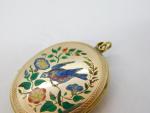 Victorian 9ct Gold Enamel Swallow Locket c1880
