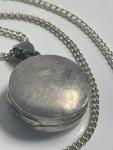 Victorian Sterling Silver Round Locket Necklace